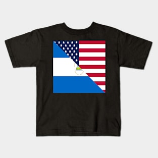 Nicaraguan American Flag Half Nicaragua USA Kids T-Shirt